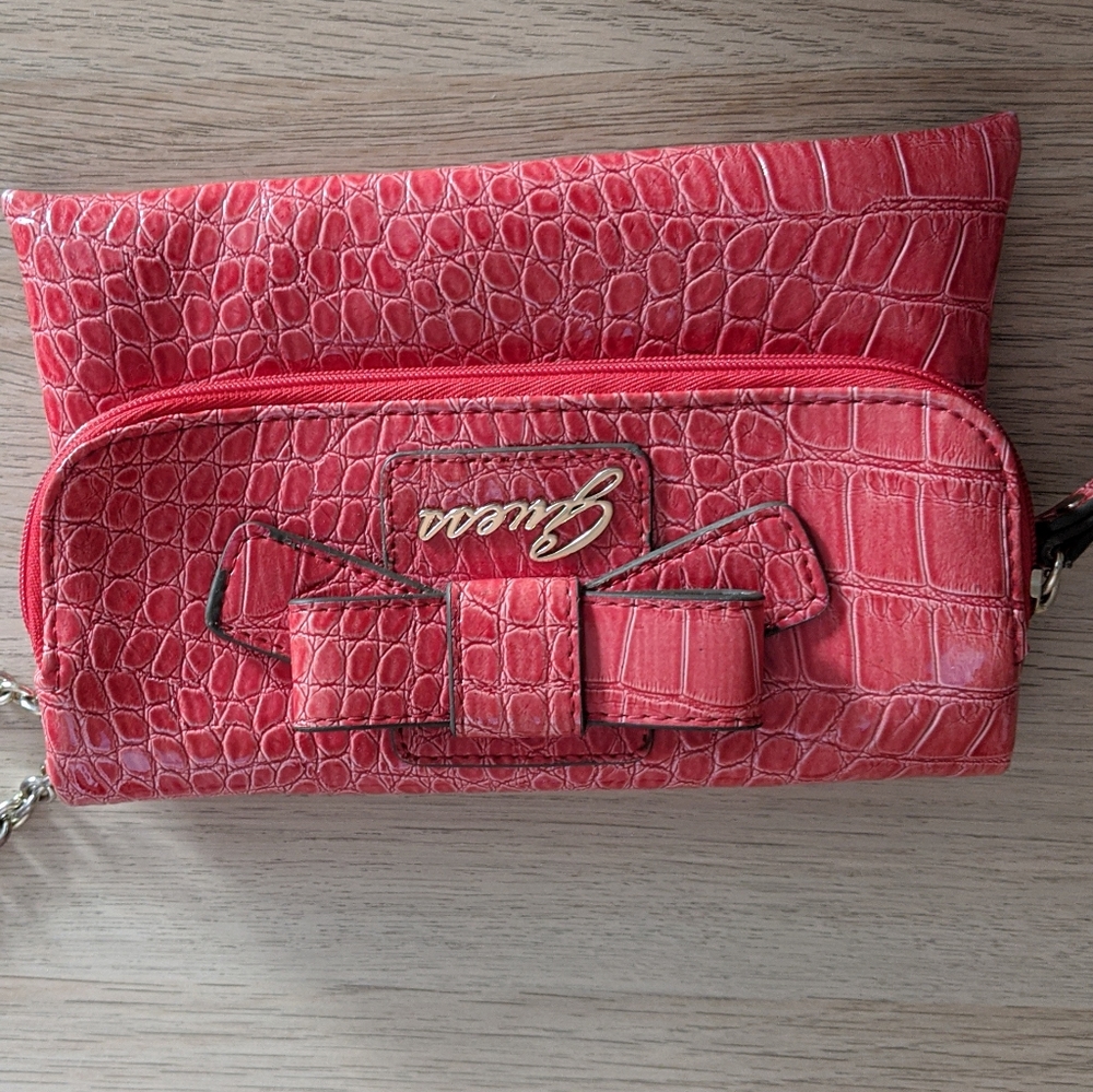 Guess Red-Pink Wristlet with Bow